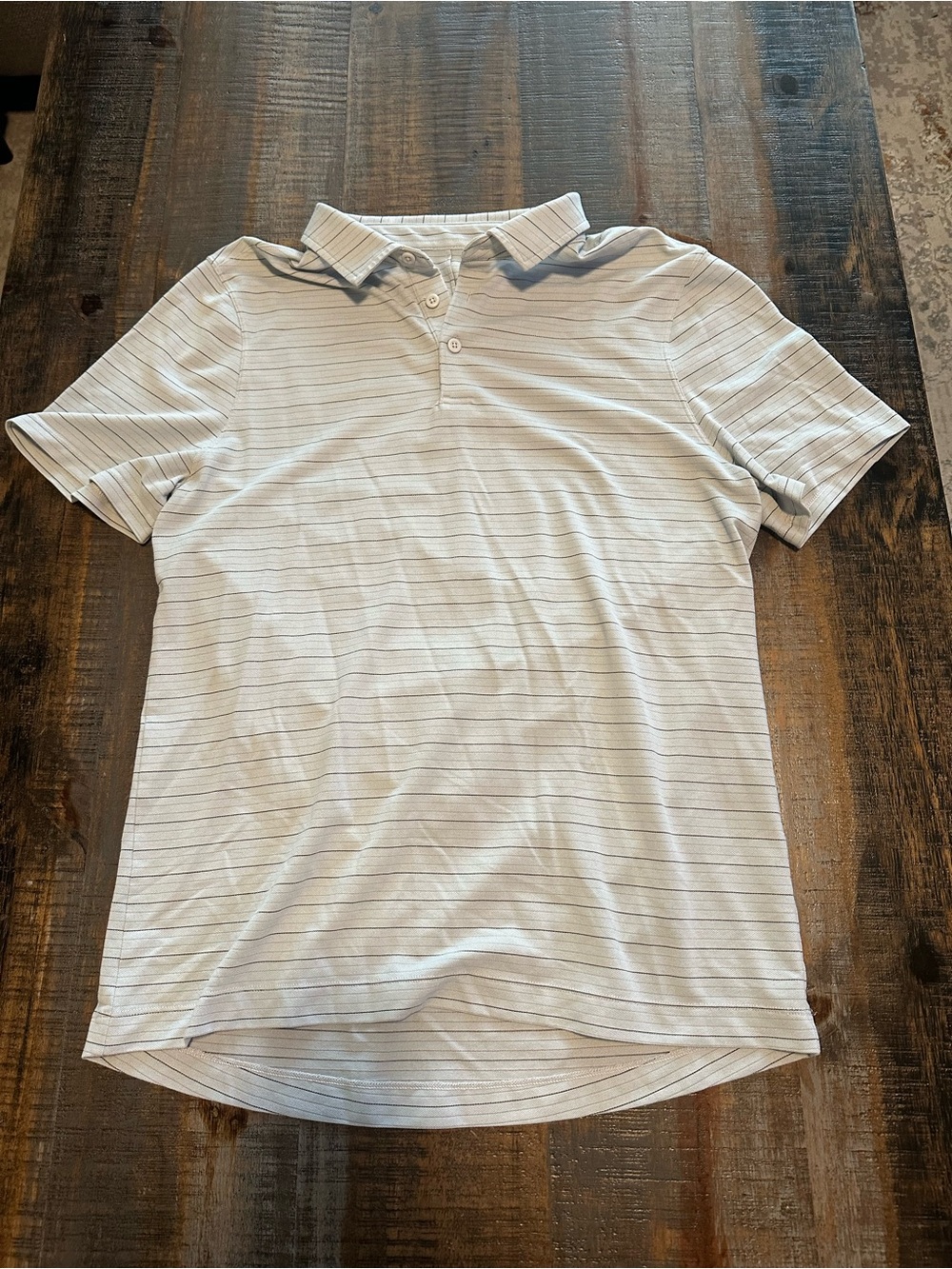 lululemon athletica Light Gray Striped Men's Polo